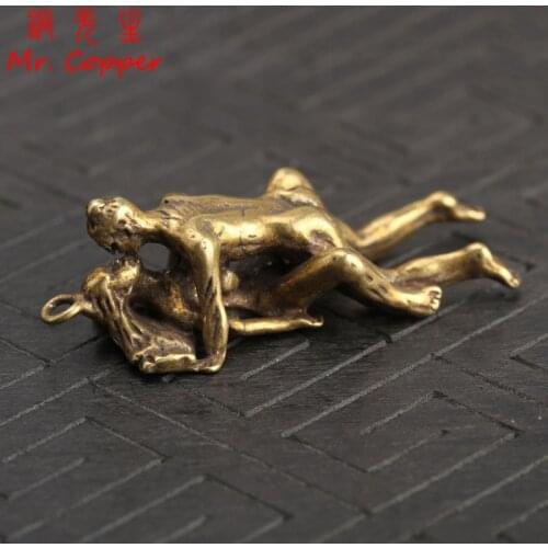Copper Make Love Postures Miniatures Figurines Vintage Sexy Living Home Decoration Accessories Desktop Decor Ornament Funny Gift