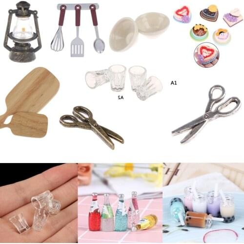 1/12 Dollhouse Miniature Bottle Model Mini Food Doll Fit Toy Accessories Kitchen Garden Decor Children Pretend Play Toys