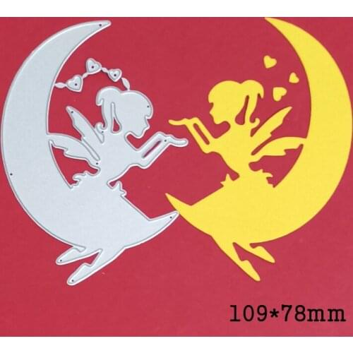 Moon Elves Metal Cutting Dies Girls Angel Craft Cut Die Embossing Stencil for Handmade Paper Card Making Scrapbooking 2021 New