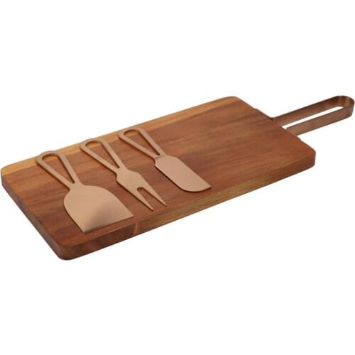 Jaswehome Cheese Board And Knife Set Acacia Wood Serving Board With Cutlery Charcuterie Board With Magnet Inside Kitchen Tools