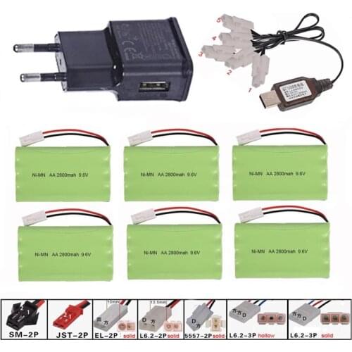 Lamsam 9.6V 2800mAh Ni-MH Battery With 5in1 USB Charger For Remote Control Toys Lighting Electric Tool AA Group RC TOYS Battery
