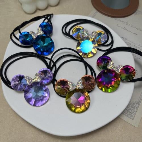 New Sequins Bow Elastic Hair Band For Women Korean Fashion Full Rhinestone Cartoon Doll Bow Hair Accessories Headband Wholesale