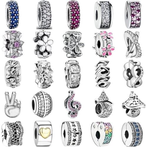 New European S925 Silver charms Spacer Bead Pendant Fit Original Charm Silver Bracelet Chain Bangle Jewelry For Women Girl Gift
