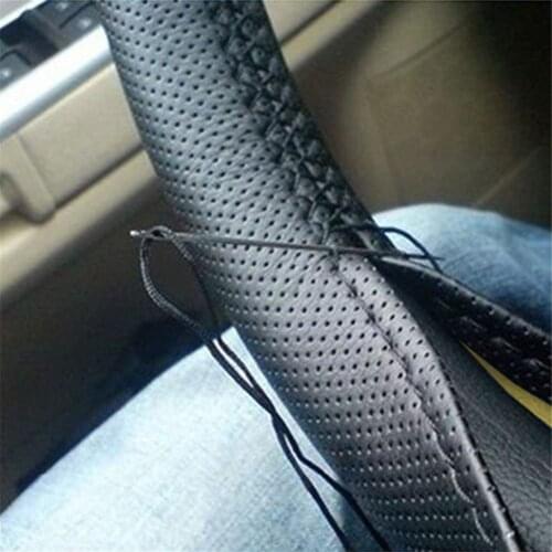 DIY Soft Fiber Leather Steering Wheel Covers Universal braid Car steering-wheel With Needles And Thread Interior accessories