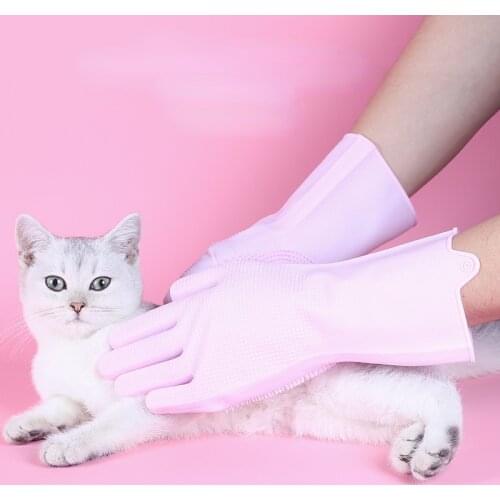 Pet Washing Gloves Pet Products for Dog Cleaning Button Gloves Pets Cat and Dog Hair Brush - No More Shedding | Easy Self