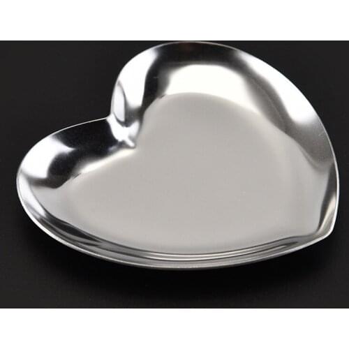 Heart-shaped Jewelry Tray Stainless Steel Desktop Rainbow Jewelry Sundries Storage Dessert Display Tray Gold Silver