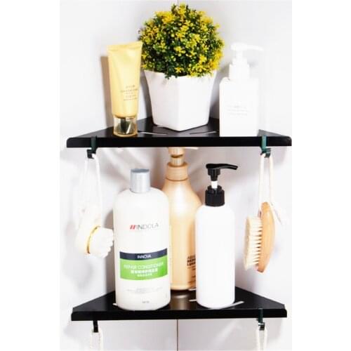 Space Aluminum Bathroom Black Shower Hanging Shelves Corner Wall Storage Triangle Shelf Shower Tray Wall Shelving