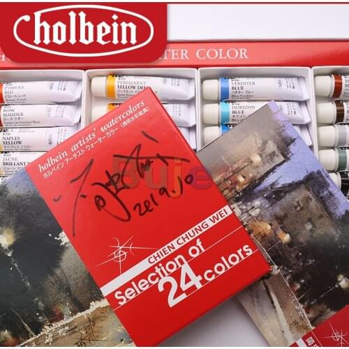 24 Color 5ml Holbein Professional Tubular Transparent Watercolor Pigment, Watercolor Painting, Illustration,Comics and Sketching