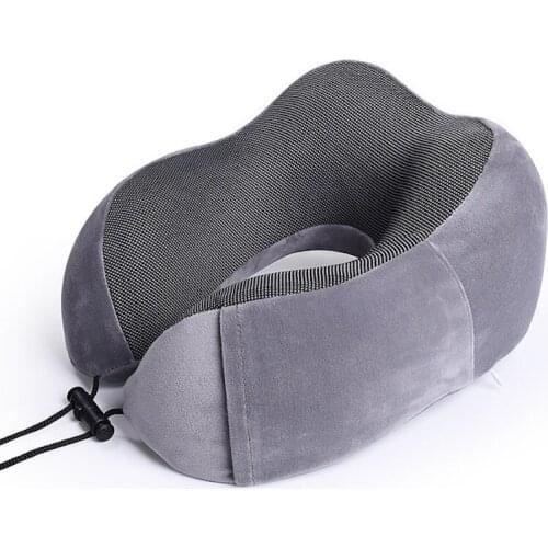 Grey Blue Pink Black U Shape Neck Cushion Travel Pillow Air Cushion Memory Foam Travel Neck Pillow Soft Airplane Pillow