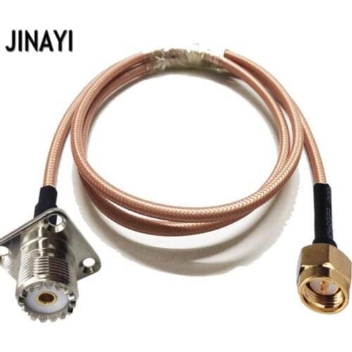 SMA Male to UHF SO239 Female 4 Hole Flange Panel Mount Connector RF Coaxial Cable RG142 1m 3m 5m 10m