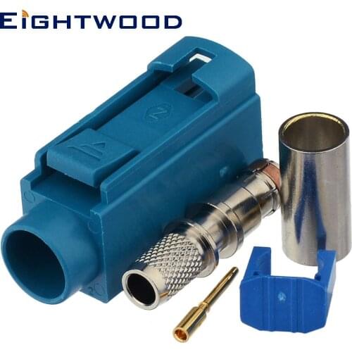 Eightwood GSM GPS DAB+ Radio Antenna Connector SMB Fakra Code Z Female Socket Waterblue/5021 Crimp for RG58 LMR195 Cable