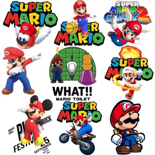 Super Mario patch hot stamping T-shirt transfer patch game theme children hot paste short-sleeved DIY clothes decoration