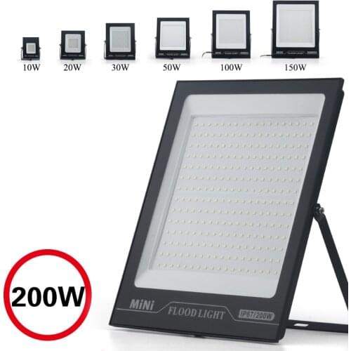 150W MiNi Flood Light LED Tempered glass Floodlight Waterproof Thinnest Flood Lamp For Square Outdoor 100W 50W 30W 20W 10W