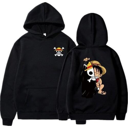 2021 Janpanese Anime One Piece Luffy Graphic Hoodie Long Sleeve Sweatshirt Hip Hop Harajuku Hoodies