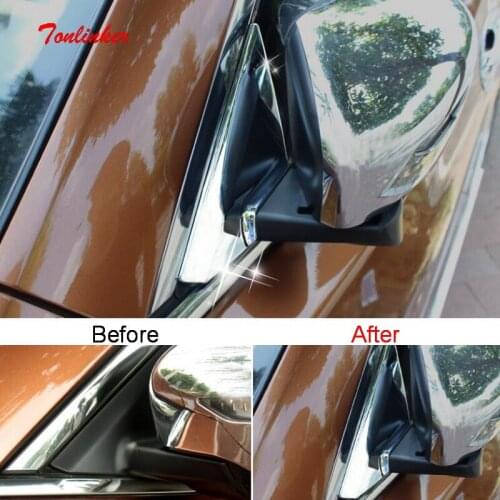 Tonlinker Front Door Windows Triangle Cover Case Stickers for Nissan X-Trail 2014-16 Car Styling 2 PCS ABS Chrome Cover stickers