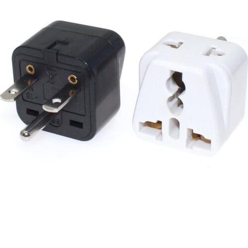 Universal EU/US/AU/UK To North American Nema 6-15P 1 Round, 2 Horizontal Pins Electrical Plug 10A 250V Home Converter