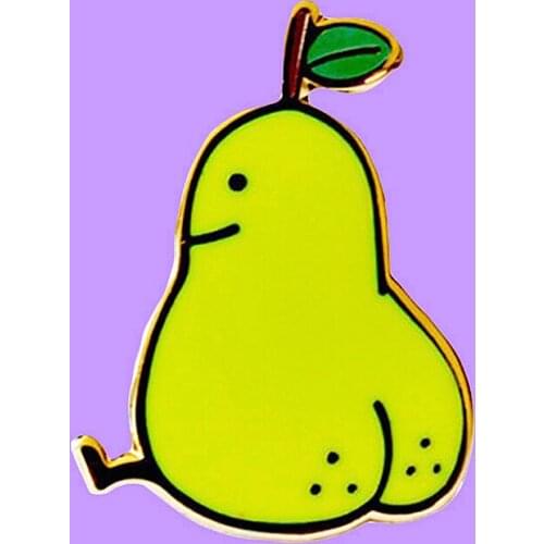 Funny Cartoon Humor Pear Butt Brooch Pins Enamel Metal Badges Lapel Pin Brooches Jackets Jeans Fashion Jewelry Accessories