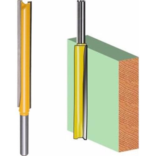 1Pcs 2 Flutes Straight Router Bit 1/4" Shank Diameter Long Woodworking Cutter For Power Tools