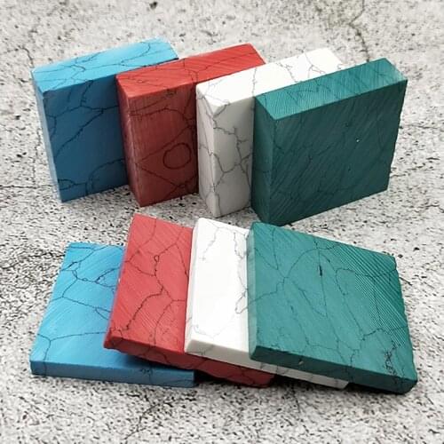 1pcs Synthetic Turquoise Knife Material Handle Patch Gasket Inlay Decorative DIY Turquoise Square Tool Knife Holder Decoration