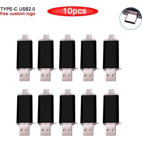 10pcs/lot free logo USB Flash Drive Type C Pen Drive 128GB 64GB 32GB 8GB USB Stick 2.0 Pendrive for Type-C Device