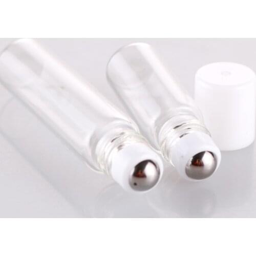 Top Quality 100 Pieces/Lot Glass Perfume Roll On Bottles Empty Cosmetic Essential Oil Vial for Traveler With Steel Ball