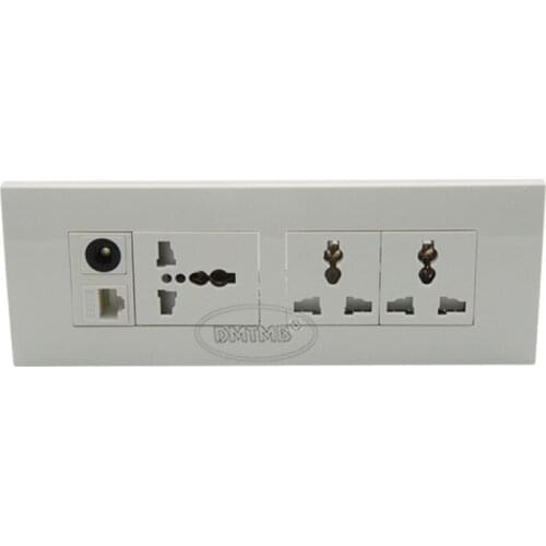 118 wall plate with 3 ports power socket, RJ45, Toslink fiber, support DIY wall plate