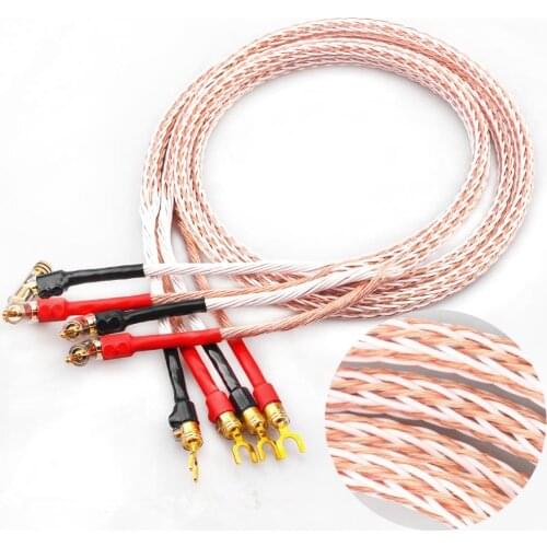 12TC OCC Hi-end Audio Speaker Cable Gun-shaped R-shaped Y-shaped Shovel Banana Plug 24core HiFi Audio Cables