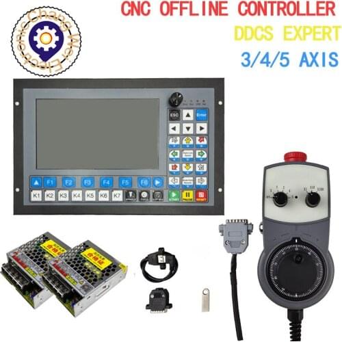 New upgrade CNC Offline Controller DDCS-EXPERT3/4/5 Axis+Handwheel+2PCS 75W Power CNC machining engraving with Cheapest Shipping