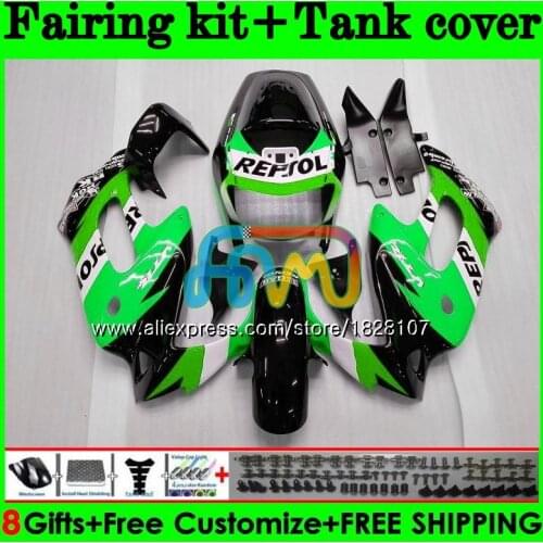 +Tank For HONDA SuperHawk VTR1000F 97 98 02 03 04 05 160BS.73 VTR1000 F VTR 1000F Green Repsol 1997 2002 2003 2004 2005 Fairing