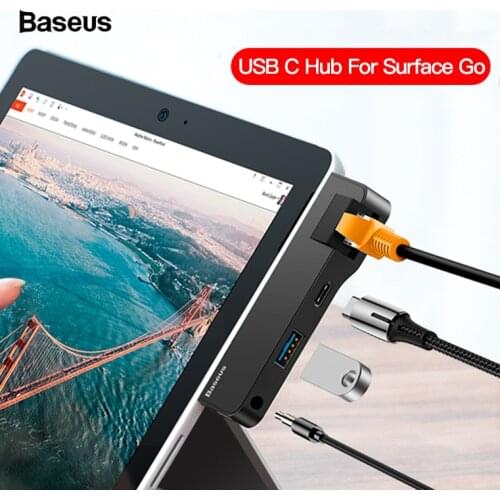 Baseus USB C HUB USB 3.0 to USB 3.0 HDMI RJ45 Docking Station for Microsoft Surface Go Pro 4/5/6 USB HUB Multi USB Splitter