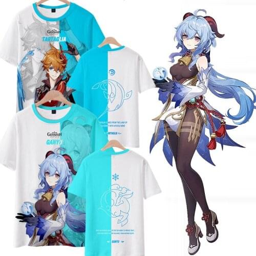 Ganyu Genshin Impact T-Shirts Hot Game 3D Print Streetwear Anime Kawaii Girl Men Women T Shirt Harajuku Kids Boy Tees Tops