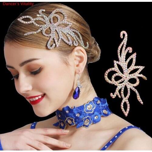 Dance Headdress Middle Eastern Rhinestone Handmade Cowhide Bottom Headdress Modern Dance Latin Dance Headdress