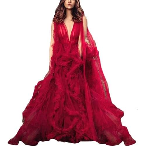 Maternity Robes Women Evening Dresses Tulle Robes Womens Dressing Gown Long Robe Sleeveless Tulle Robe for Pregnancy Photoshoot