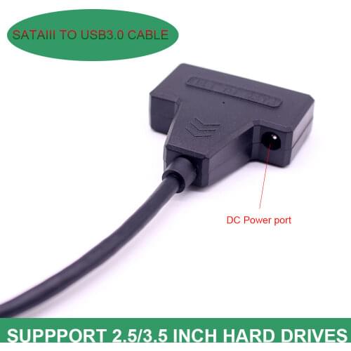 SATA To Usb SATAIII Cable for 2.5/3.5 Inch Hard Drives Adapter DATA Cables 7+15pin with Power Port Support Windows7/8/10 Laptops