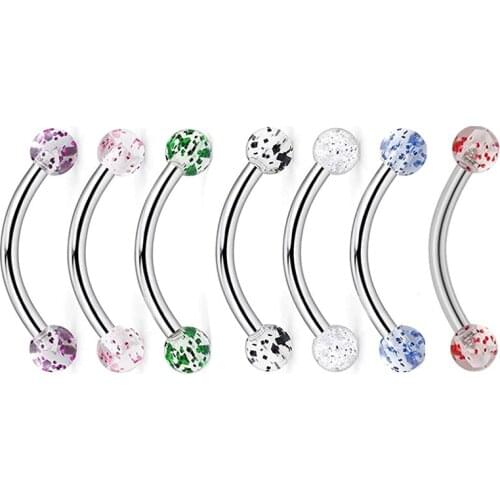 Stainless Steel Eyebrow Piercing Ring Tongue Piercing Snake Bit Cartilage Earring Helix Jewelry Curved Barbell Rook Ring