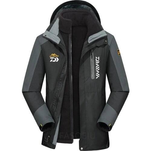New Daiwa Fishing Jackets Winter Autumn Winter Waterproof Warm Fishing Clothing Men Fleece Thick Outdoor Fishing Shirts