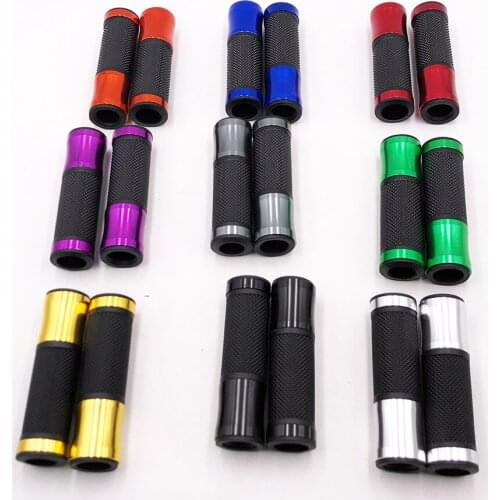 Motorcycle Black Rubber Aluminum Handlebar Grips Set Motorbike Handle Cover Anti-Slip Universal Accessories