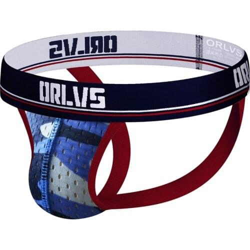 ORLVS Mens Underwear Men Sexy Briefs Jockstrap Pouch Cuecas Man Cotton Panties Thongs Mesh Underpants Gay Slip Homme Srting