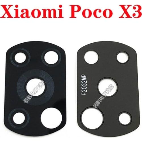 New Rear back camera glass lens replacement with sticker For Xiaomi Poco X3