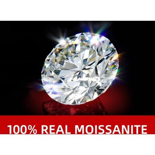 NYMPH 100% Real Moissanite Diamond Loose Gemstones 3mm To 8mm 2ct D Color VVS1 Stone For Diamond Ring Fine Jewelry
