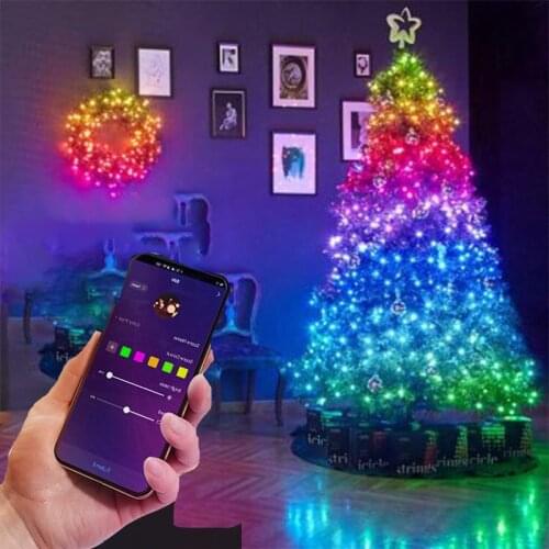 Christmas Decorations For Home LED Lights Waterproof Light Christmas Tree Decor RGB Color Bluetooth String Navidad Gift