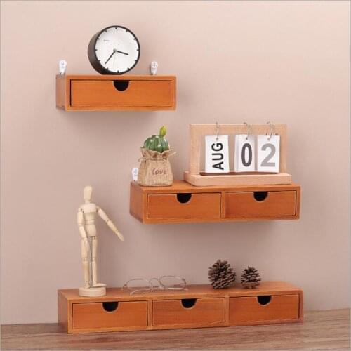 Mix Size Wooden Storage Drawer Cosmetic Storage box Jewelry storage organizer Desktop Storage case Hanging Stationery Case
