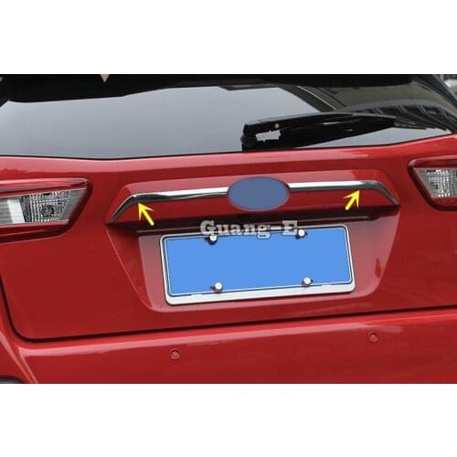 Car Styling ABS Chrome Rear Door License Tailgate Bumper Frame Plate Trim Trunk Hood 2pcs For SUBARU XV 2018 2019 2020