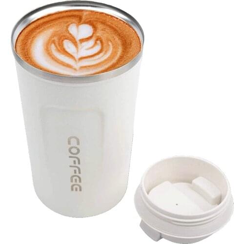 12oz Thermoses Cups Double Walled Insulated Stainless Vacuum Coffee Travel Mug With Leakproof Flip for Coffee or Tea