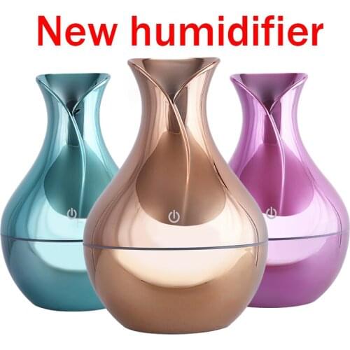 130ml Aroma Essential Oil Diffuser Ultrasonic Air Humidifier usb mini with Wood Grain 7 Color Changing LED Light for Office Home