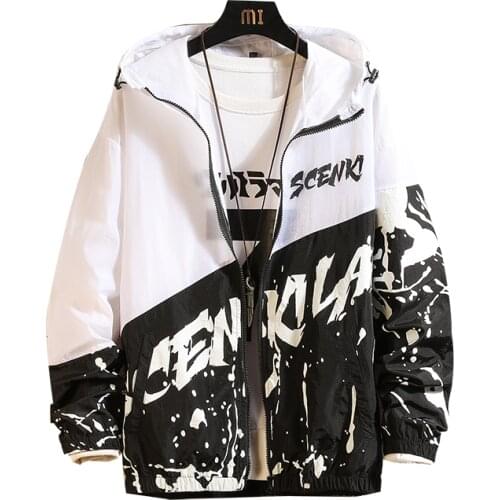 2021 New Windbreaker Jacket Men Spring Autumn Outdoor Hooded Jacket Mens Windbreaker Letter Zipper Thin Jacket