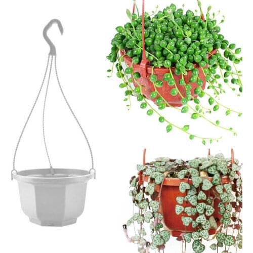 Octagonal Hanging Flower Pot Reusable Plastic Flower Basket Outdoor Decorative Plant Holde Gardening Supplies