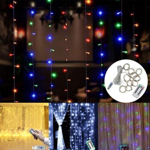 3M LED Curtain Lights USB Window Curtain Waterfall Fairy Light for Home Room Bedroom Christmas Party New Year Decoration