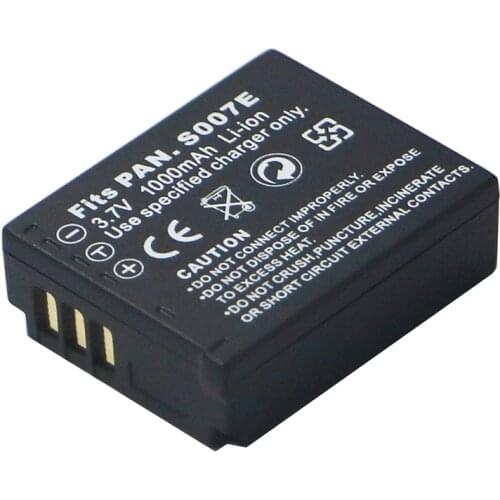 1Pcs 1000mAh DMW-BCD10 CGA-S007E CGA S007 S007E BCD10 Camera Battery For Panasonic Lumix DMC-TZ1 DMC-TZ1BK,TZ1BS,TZ3EB-K