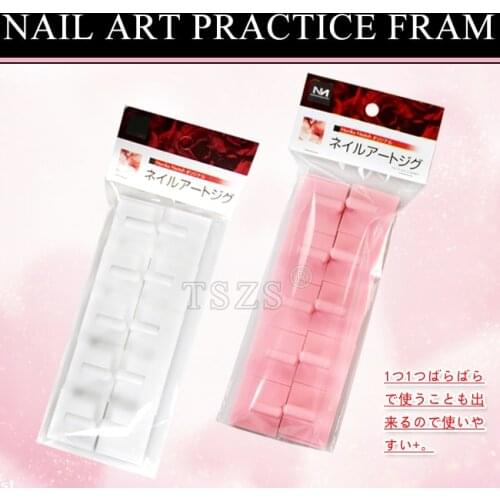 1Pcs/lot white pink plastic nail art practice Training fram For Gel Polish Manicure Practice Display Stand Holder Tool